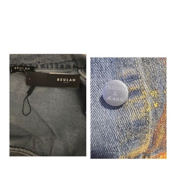 Beulah Custom Painted Pollock Oversized Denim Jean Jacket  BNWT - Picture 6 of 6